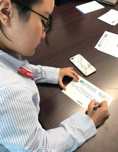 Student Filling Out Card